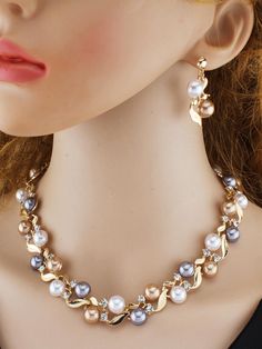 3pcs/Set Glamorous Rhinestone & Faux Pearl Decor Jewelry Set For Women For Wedding Party Yellow Gold    Zinc Alloy     Women Fashion Jewelry, size features are:Bust: ,Length: ,Sleeve Length: Pearl Jewelry Set, Accessories Ear, Pearl Necklace Designs, Pearl Decor, Pearl Jewelry Sets, Women's Jewelry Sets, Necklace Sizes, Set For Women, Necklace Designs