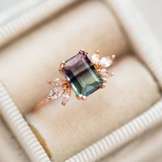 Rose Gold Fluorite Topaz Hazy Dream Ring – local eclectic Fluorite Ring, Watermelon Tourmaline Ring, Local Eclectic, Estilo Real, Tourmaline Ring, Dream Ring, Rings For Her, Gold Engagement, Diamond Crystal