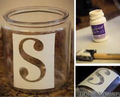 three different pictures with the letter s on them and some crafting supplies next to each other