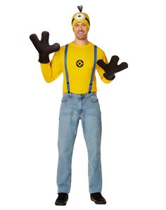 PRICES MAY VARY. Show love for your favorite Minion and prepare for the best Halloween yet when you wear this officially licensed Stuart Costume Kit! This theatrical set features Minions-inspired accessories, including a beanie, a patch, suspenders, and gloves, providing everything you need to nail the look. Made of polyester and acrylic material, this Stuart Costume Kit is both comfortable and easy to wear! One size fits most. Note: Shirt, pants, and shoes are sold separately. To avoid wear and Halloween Minions, Minion Outfit, Minion Costume, Minion Halloween, Minion Costumes, Easy Costume, Easy Costumes, Acrylic Material, Spirit Halloween