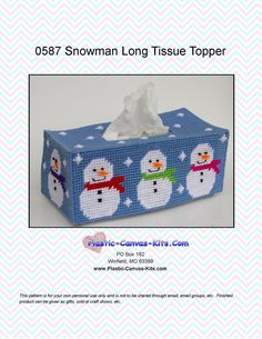 a tissue box with snowmen on it