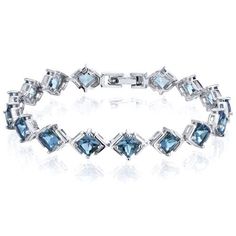 London Blue Topaz Bracelet Sterling Silver Princess SB3004 other Blue Topaz Bracelet, Jewelry Showcase, Blue Topaz Gemstone, Latest Jewellery, Blue Jewelry, Silver Bars, London Blue Topaz, Topaz Gemstone, London Blue