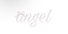 the word angel written in cursive writing with a pink bow on it's side