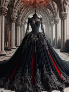 Dark Academia Gowns, Academia Wedding Dress, Black Fantasy Dress Queens, Dark Academia Wedding Dress, Black Wedding Dresses Gothic, Emo Wedding Dresses, Dark Fairytale Wedding, Punk Wedding Dresses, Academia Wedding