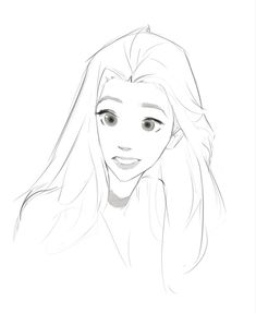 a drawing of a girl with long hair