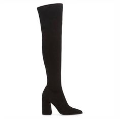 Nwot Steve Madden Tava Over The Knee Boots With Its Long, Lean And Utterly Timeless Look, This Microsuede Boot Perched On A Flared Block Heel Is Sure To Be On Your Go-To List Throughout The Season. 3 1/2" Heel (Size 8.5) 19 1/2" Shaft; 14" Calf Circumference Side Zip Closure Synthetic Upper, Lining And Sole Imported Women's Shoes Good Condition, No Visible Flaws Offers Are Welcome Suede Knee-high Boots With Stacked Heel And Pointed Toe, Knee-high Suede Heels With Reinforced Heel, Evening Suede Boots With Round Toe, Formal Suede Heeled Boots With Round Toe, Tall Suede Knee-high Boots With Round Toe, Suede Heeled Boots With Pointed Toe, Black Suede Knee-high Boots For Formal Occasions, Suede Knee-high Boots For Evening, Tall Suede High Heeled Boots