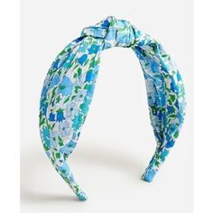 J. Crew Knotted / Turban Headband In A Beautiful Print Featuring A Blue & Green Floral Print. Cool, Lightweight Cotton, On A Structured Headband. Brand New With Tags. I Have Many Other Unique J. Crew X Liberty Items Available! Take Advantage Of Flat Rate Shipping (No Added Shipping Costs When Adding Additional Items To Your Cart) - Just Click On The "Add To Bundle" Button On Each Listing. New To Poshmark? Get $10 Poshmark Credit Toward Any Poshmark Order When You Enter The Code "Tweedette" Durin Knot Turban Headband, Beautiful Hair Accessories, Pink Headbands, Padded Headband, Liberty London, Embroidered Leather, Rhinestone Headband, Tone Hair, Pearl Headband