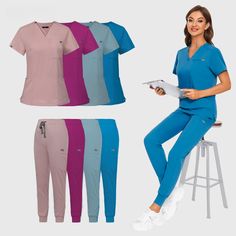 Wholesale Nurse Scrubs Sets Hospital Women Wear Scrubs Suits Doctor Working Uniform Medical Surgical Working Uniform, Nurse Scrubs, Uniform Accessories, Work Uniforms, Scrubs Nursing, Scrub Sets, Male And Female, Landscape Architect, Work Clothes