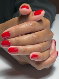 2024 Nail Trends: 10 shapes, colours and lengths that will be huge this year | HELLO! Cherry Red Manicure, Cherry Red Nails, Cherry Nails, Nail Styles, Minimalist Nails, Manicure Y Pedicure