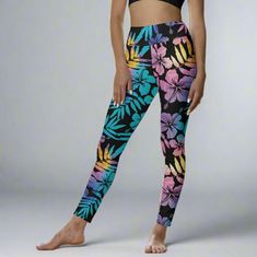 The perfect leggings for yoga, surf or stand-up paddleboarding. These soft, swim-ready leggings are UPF 50, and so comfortable for any water sport activity. Made with a high-quality poly/spandex blend that is lightweight and quick drying. High waist and gusseted crotch design. These are perfect for surfing, swimming or just wearing with flip flops around town! • 82% polyester, 18% spandex• Four-way stretch• Made with a smooth, comfortable microfiber yarn• Raised waistband • Sustainable manufactu Stretch Casual Bottoms For Water Sports, Casual Stretch Bottoms For Water Sports, Casual Fitted Activewear For Surfing, Stretch Multicolor Surfing Bottoms, Stretch Multicolor Bottoms For Surfing, Fitted Activewear For Water Sports, Fitted Casual Activewear For Water Sports, Casual Multicolor Leggings For Pilates, Fitted Casual Surfing Bottoms