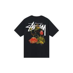 A new graphic tee shirt from Stüssy the Withered Flower Tee Shirt featured here in Black. In 1979 Shawn Stussy Began Shaping And Selling His Own Surfboard Designed In Laguna Beach, CA. Through His Passion For Punk Rock Music And An Outdoor, Free Spirited Lifestyle, He Began Selling Promotional T-Shirts Bearing The Now Famous Signature Stussy Logo. From Here The Brand Changed The Face Of International Streetwear Through Custom Artwork And Reworked Luxury Fashion Emblems Which Combined Social Grou Black Floral Print Tops For Streetwear, Streetwear Floral Print Crew Neck T-shirt, Streetwear Short Sleeve Floral Print T-shirt, Streetwear Floral Print Short Sleeve T-shirt, Short Sleeve Floral Print Streetwear T-shirt, Short Sleeve Floral Print T-shirt For Streetwear, Floral Print Short Sleeve T-shirt For Streetwear, Black Graphic Tee With Floral Print, Black Graphic Tee Shirt With Floral Print