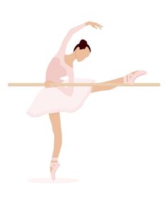 a ballerina in pink is doing a ballet move with her arms stretched out to the side