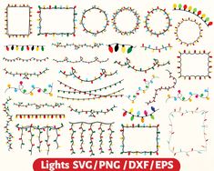 christmas lights svg and dxf files