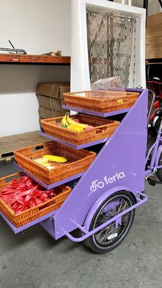 three baskets on the back of a bike