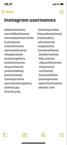 the instagram usernames page on an iphone screen, with text below it