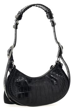 Le leather' crossbody bag in black calf leather with antiqued silver finishing, sequins, n adjustable shoulder strap, braided leather shoulder strap, zip closure with leather tiretto, removable zip bag, removable zip, a removable heart notch mirror, tone-on-tone logo on the mirror, nd a cotton cloth lining. Color: Black Size & Fit: W 25.9 x H 16 x D 6.8 cm Composition: 100% calf leather (bos taurus) Made in: Italy SKU: 67130923EJY1000 Our Products Are 100% Genuine. In All Cases We Stand By The A Fendi Crossbody Bag, Balenciaga Backpack, Balenciaga Women, Zipped Bag, Black Cross Body Bag, Braided Leather, The Mirror, Leather Crossbody Bag, Leather Crossbody