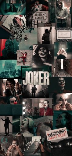 the joker movie poster with many different images