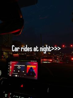 an image of car rides at night with the words'car rides at night > > >