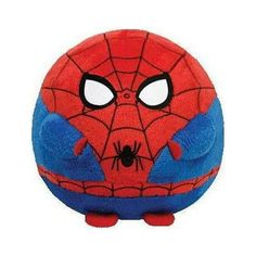 a spiderman stuffed animal toy with big eyes