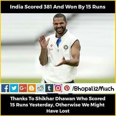 Thanks yo shikhar dhawan otherwise we might lost the match .. #cricket #game #IndVsEng #love #b2m #justkidding #happy #instagram #picture #meme #message #shikhardhawan #india Cricket Game, Cricket India, Shikhar Dhawan, Cricket Team