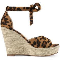 These wedges feature an ankle tie-up and an espadrille heel to add comfort and style to your everyday look. Easy to be paired with your favorite denim jeans, shorts, skirts, and your everyday casual wear! It is great for going out with friends or traveling with families. Wear these sandals and add sweet and casual appeal to you. Summer T-strap Wedge Sandals With Heel Loop, Summer Espadrille Open-toe Heels, Spring T-strap Synthetic Wedge Sandals, Summer T-strap Synthetic Wedge Sandals, Brown Synthetic Wedge Sandals With 4-inch Heel, Women's Espadrilles, Wedges Sandals, Ankle Strap Wedges, Shorts Skirts