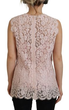 Brand new with tags Sleeveless blouse Translucent material Floral motif in pink powder Openwork cord lace Zipper closure on the back Subtle logo details Made in Italy Size on Tag: IT40|S Pink Powder, Cord Lace, Stefano Gabbana, Blouse Material, Dolce E Gabbana, Dolce & Gabbana, Sheer Lace, Sleeveless Tank, Sleeveless Blouse