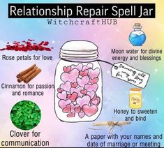 Witchcraft Love Spells, Relationship Repair, Wicca Recipes, Potions Recipes, Easy Love Spells, Spells For Beginners, Love Jar, Easy Spells