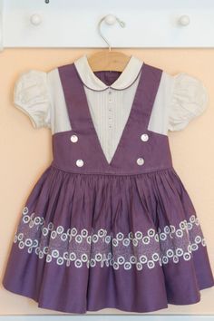 Vintage Childrens Clothing, Girls Attire, Girls Dress Sewing Patterns, Kids Blouse, Dress With Embroidery