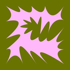 an abstract pink and green design on a brown background