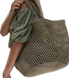 Beige Lightweight Crochet Bag For Beach Season, Lightweight Beige Crochet Bag For Beach Season, Lightweight Beige Crochet Bag For Beach, Lightweight Beige Rectangular Beach Bag, Beige Lightweight Straw Bag For Beach, Lightweight Beige Straw Bag For Beach, Lightweight Beige Straw Bag For Travel, Khaki Large Capacity Beach Bag, Bohemian Lightweight Jute Beach Bag