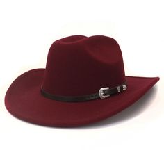 Are you looking to add a standout element to your look? Look no further than this stylish cowboy hat. Designed to impress both men and women, this hat features a captivating solid pattern that exudes Western style. Made from durable cotton and polyester, it features a decorative belt design that adds a unique touch to this cowboy hat.Specifications Style: Formal Place Of Origin: China (Mainland) Pattern Type: Solid Origin: Mainland China Material: Cotton,Polyester Item Type: Cowboy Hats Gender: Unisex Feature: Decorate Department Name: Adult CN: Zhejiang Brim Size: 8CM Brand Name: GeraldBlack Applicable Season: Winter Applicable Scene: Party When purchasing clothing, shoes, and/or belts; please follow the size chart. Please click on "Size Charts" located on the menu bar to learn how to get Western Style Red Felt Hat For Winter, Western Red Felt Hat For Winter, Western Style Ranch Hat For Winter, Western Style Top Hat For Winter Outdoor, Solid Color Western Hat Bands For Western-themed Events, Western Style Red Hat Bands For Winter, Western Hat Bands For Country Events, Red Western Hat Bands For Winter, Western Red Hat Bands For Winter