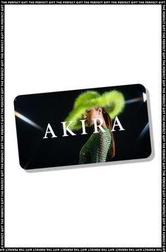 a black and white photo with the name akra on it's back side