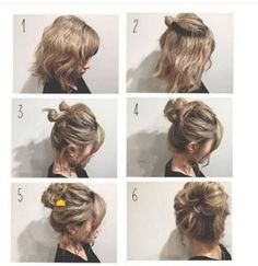 Wow Hair Products, Hoco Hair Ideas, Short Hair Updo, Homecoming Hairstyles, Hair Dos, Messy Bun, Bobs Haircuts, Makeup Products