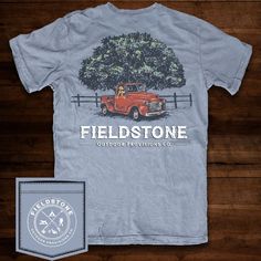 Fieldstone Outdoor Provisions Co. Short Sleeve T-Shirt Printed On Comfort Colors Youth Manufactured And Printed In The Usa. 100% Ringspun Cotton Preshrunk, Soft-Washed, Garment-Dyed Fabric Double-Needle Stitched Sleeves And Bottom Hem Twill Taped Shoulder-To-Shoulder Left Chest Logo (Non Pocket) Blue Short Sleeve T-shirt For Outdoor, Outdoor Blue Cotton T-shirt, Blue Cotton Outdoor T-shirt, Country T Shirts, Country Style Outfits, Western Outfits Women, Country Shirts, Outdoor Clothing, Boy Tees