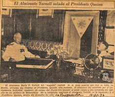 an old newspaper article with two children in front of a flag and other items on the table