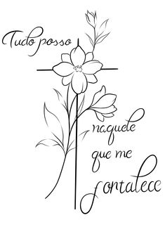 a black and white drawing of a flower with the words, i love you in cursive writing