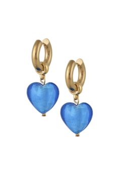 These shimmering heart earrings may take your breath away. Stainless steel gold plated hoop earrings with a Murano Glass heart. Size of Heart: 0.5 inches Handmade in Greece. Clear Earrings, Pilot Sunglasses, Glass Heart, Pink Earrings, Retro Floral, Glass Earrings, Pink Crystal, Atlantis, Heart Earrings