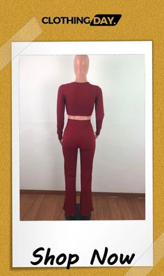 Women Clothing Ribbed Long Sleeve Crop Top + Wide Leg Pants Two Piece Set Long Sleeve Crop, Two Piece Set, Two Piece Sets, Long Sleeve Crop Top, Leg Pants, Women Clothing, Wide Leg Pants, Wide Leg, Crop Top