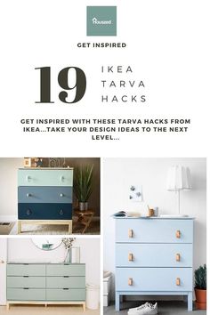 an advertisement for ikea furniture with the text, get inspired ikea hakka hacks