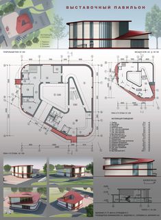 an architectural drawing shows the various sections of a building