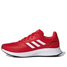 (GS) adidas Runfalcon 2.0 J 'Vivid Red' GZ7416 (SNKR/Cozy/Casual/Breathable) Red Fade-resistant Running Sneakers, Red Adidas Running Shoes, University Red Running Shoes For Sports, University Red Synthetic Running Shoes For Sports, Red Adidas Training Sneakers, Red Adidas Sneakers For Training, Adidas University Red Sneakers For Sports, University Red Adidas Sneakers For Sports, Casual Red Adidas Running Shoes With Logo