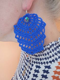 Pair of crocheted earrings Summer Crochet Jewelry For Beach, Summer Crochet Beach Jewelry, Summer Beach Crochet Jewelry, Bohemian Crochet Earrings For Beach, Lace Earrings Crochet Pattern, Jewelry Earrings Dangle, Etsy Earrings, Dangle Drop Earrings, Beauty Book