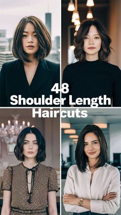 Hairstyles for School Events: Cute and Classy Shoulder Length Haircut For Oval Face, Shoulder Length Haircuts Wavy, Wolfcut With Wispy Bangs, Haircut For Oval Face Women, Classy Haircuts For Women, Haircut For Oval Face, Straight Hair Looks, Layered Hair Medium, Haircuts Wavy Hair