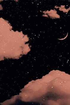 the night sky is filled with stars and clouds