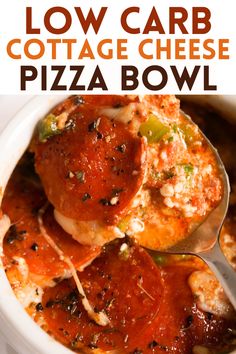 this low carb cottage cheese pizza bowl is the perfect meal for busy nights