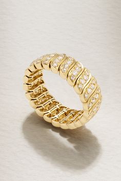 Part of Anita Ko's 'Zoe' line, this ring has been cast from 18-karat gold in the jeweler's signature braided effect. The sculptural form is highlighted by light-catching diamonds totaling 0.96-carats. Slip it on with other pieces from your collection. Leo Diamond Ring, Leo Diamond, Contemporary Fine Jewelry, The Bling Ring, Anita Ko, Gold Diamond Ring, Bling Rings, Fine Jewels, Gold Diamond Rings