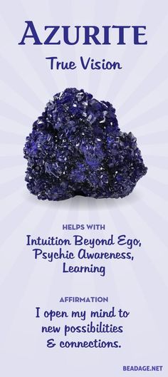 Azurite Meaning, Crystals Meanings, Wiccan Altar, Psychic Development, Psychic Powers, Gemstone Meanings