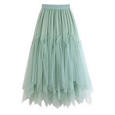 Style: Irregular Long Tulle Mesh Skirts Length: Mid-CalfFit Type: Loose FitSilhouette: AsymmetricalWaistline: Empire Elasticity: Slight Pattern Type: SolidMaterial: Mesh Sheer Maxi Skirt For Spring, Spring Asymmetrical Tulle Skirt, Fitted Tulle Maxi Skirt For Spring, Summer Chiffon Skirt With Tulle Detail, Summer Chiffon Tulle Skirt, Spring Tulle Asymmetrical Skirt, Summer Asymmetrical Tulle Skirt Dress, Summer Asymmetrical Tulle Dress, Stretch Tulle Maxi Skirt For Spring