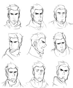 the various facial expressions in this character sheet for an animation film, which is based on different