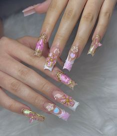 Long Baddie Nails, Ratchet Nails, Trending Aesthetic, Summer Sets, Drip Nails, Aesthetic Nails, Girly Acrylic Nails, Pretty Gel Nails, Trending Pins